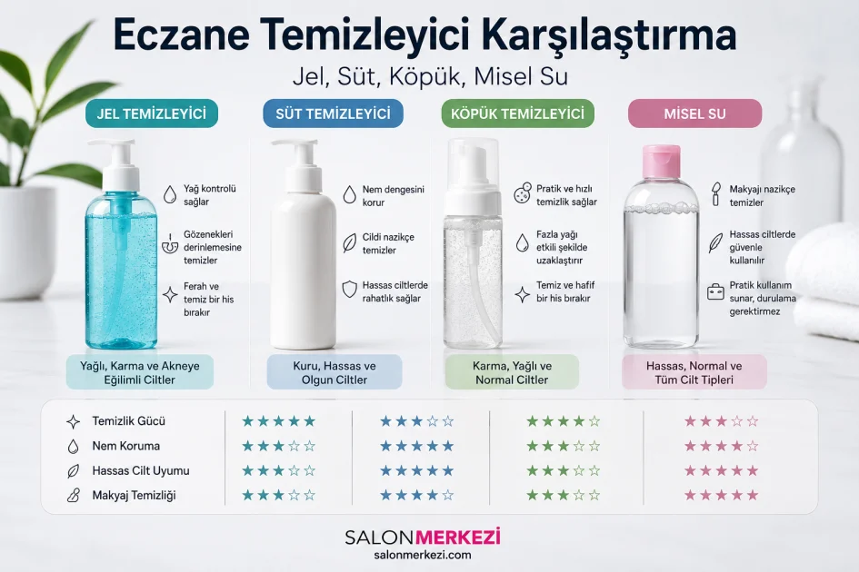 Eczane Temizleyici Karşılaştırma: Jel, Süt, Köpük, Misel Su