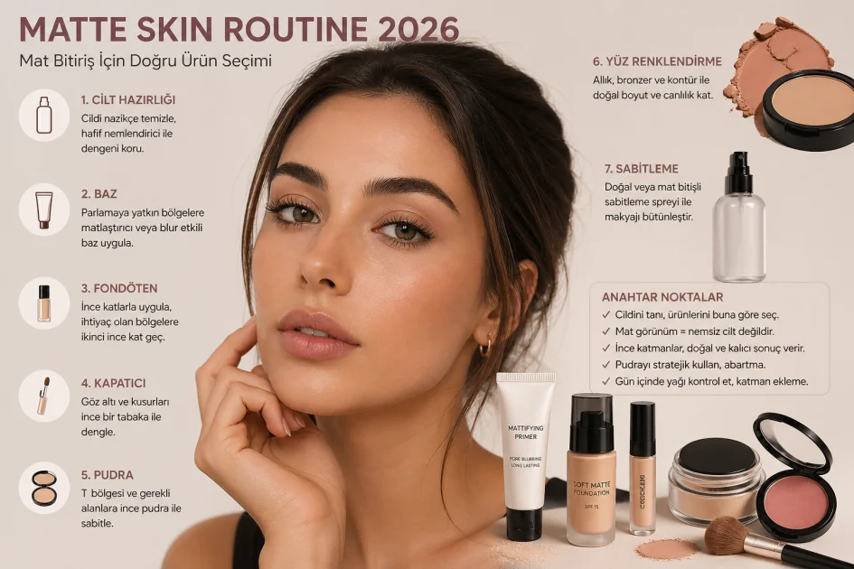 Matte Skin Routine 2026: Mat Bitiriş İçin Doğru Ürün Seçimi