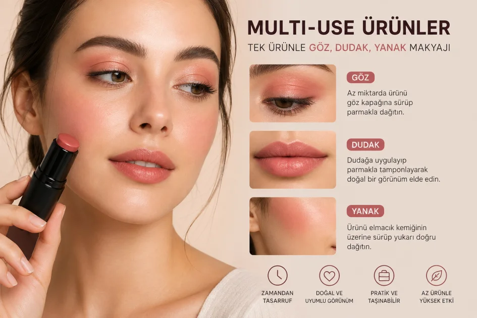 Multi-Use Ürünler: Tek Ürünle Göz, Dudak, Yanak Makyajı