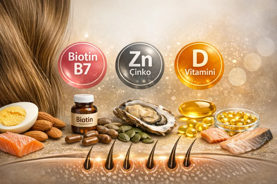 Saç Dökülmesini Durduran Vitaminler: Biotin, Çinko ve D Vitamini Gerçekten İşe Yarıyor mu?