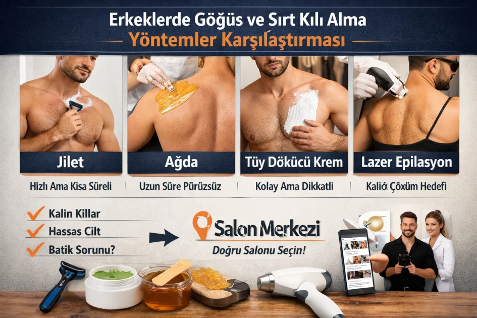 Erkeklerde Göğüs ve Sırt Kılı Alma: Yöntemler Karşılaştırma