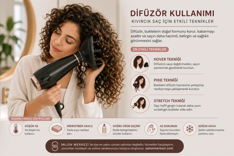 Saç Kurutma Makinesi Difüzör Kullanımı: Kıvırcık Saç İçin Teknikler