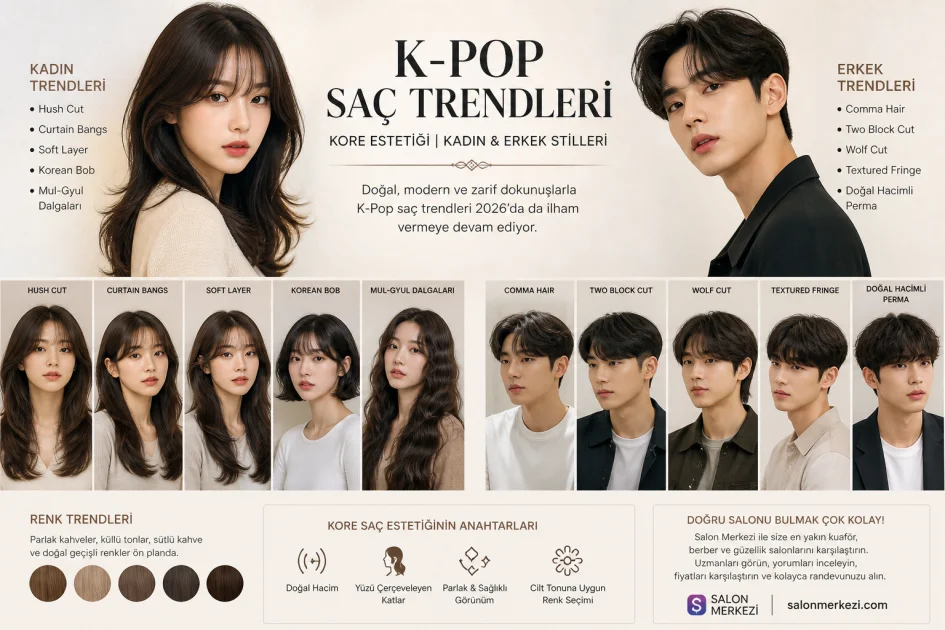 K-Pop Saç Trendleri: Kore Estetiği ve Erkek/Kadın Stilleri