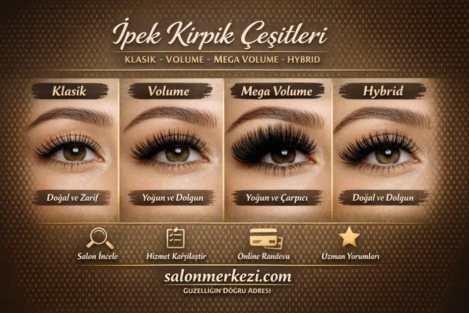İpek Kirpik Çeşitleri: Klasik, Volume, Mega Volume, Hybrid