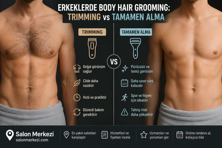 Erkeklerde Body Hair Grooming: Trimming vs Tamamen Alma